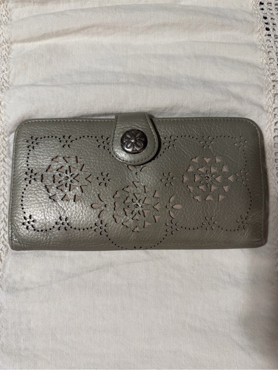 Brighton Handbags - Brighton Gray Floral Cutout Leather Wallet